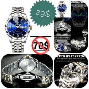 Montre de qualité pour homme en acier inoxydable