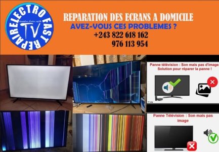 RÉPARATION DES ÉCRANS PLASMA À DOMICILE PARTOUT À KINSHASA