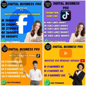 BOOSTEZ VOS RÉSEAUX SOCIAUX Vous voulez plus d'abonnés, vues ,likes et commentaires sur TIK TOK, Facebook, Twitter, Instagram, YouTube ?  Nous avons une solution pour vous