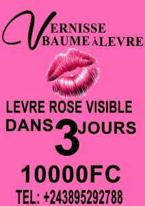 Meilleur produit pour vos lèvres rose visible dans 3jours a base de fraises sans effet secondaire, 10000fc livraison a domicile partout à Kinshasa