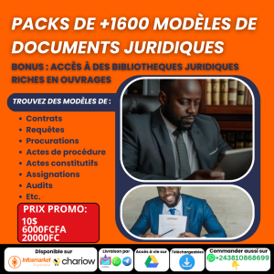 PACK DE +1600 MODÈLES DE DOCUMENTS JURIDIQUES + BIBLIOTHÈQUES BONUS