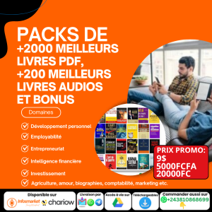 PACKS DE +2000 MEILLEURS LIVRES PDF, +200 MEILLEURS LIVRES AUDIOS ET DES BONUS