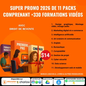 SUPER PROMO 2026 DE 11 PACKS COMPRENANT +330 FORMATIONS VIDEOS