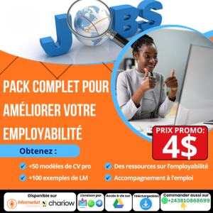 PACKS DE +50 MODELES DE CV PRO, +100 EXEMPLES DE LETTRES DE MOTIVATION ET DE RESSOURCES NÉCESSAIRES POUR BOOSTER VOTRE EMPLOYABILITÉ