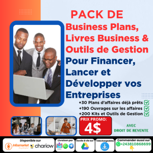 PACKS DE +30 MODELES DE PLANS D’AFFAIRES, +100 LIVRES SUR LES AFFAIRES ET +200 KITS AINSI QU’OUTILS DE GESTION