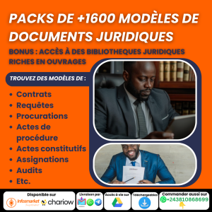 PACK DE +1600 MODÈLES DE DOCUMENTS JURIDIQUES + BIBLIOTHÈQUES BONUS AVEC DROIT DE REVENTE