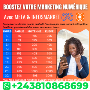 RENFORCEZ VOTRE VISIBILITÉ, CRÉDIBILITÉ, ACCESSIBILITÉ ET RENTABILITÉ EN LIGNE AVEC LA PUBLICITÉ META, LA MARKETPLACE INFOSMARKET AINSI QUE D'AUTRES