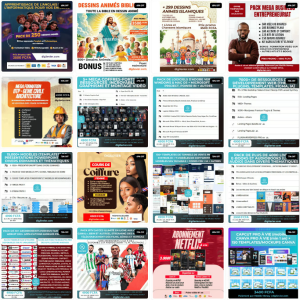 +33 PACKS DE PRODUITS DIGITAUX COMPRENANT +170 FORMATIONS ET BONUS AVEC DROIT DE REVENTE