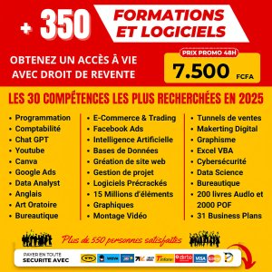 SUPER PROMO 2026 DE +11 PACKS COMPRENANT +330 FORMATIONS VIDEOS ET BONUS AVEC DROIT DE REVENTE