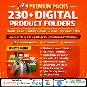 9 PACKS INCLUDING 230+ DIGITAL PRODUCTS FOLDERS - tutorials, courses, trainings, books, ressources, workshops & more