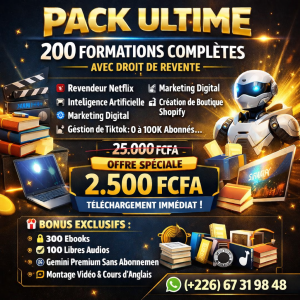 Pack ultime : + 200 formation avec droit de revente